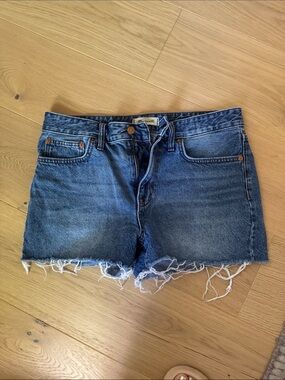 Madewell Indigo Denim Cutoff Shorts with Frayed Hem
